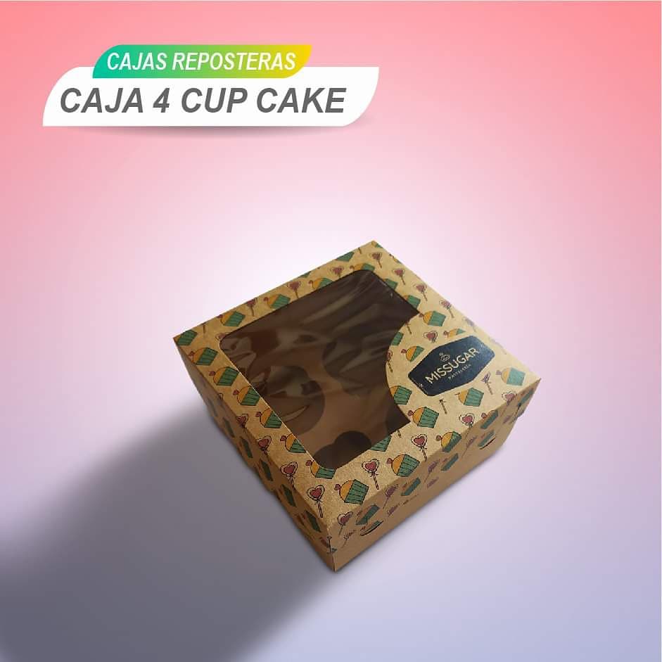 CAJA PARA 04 CUPCAKES